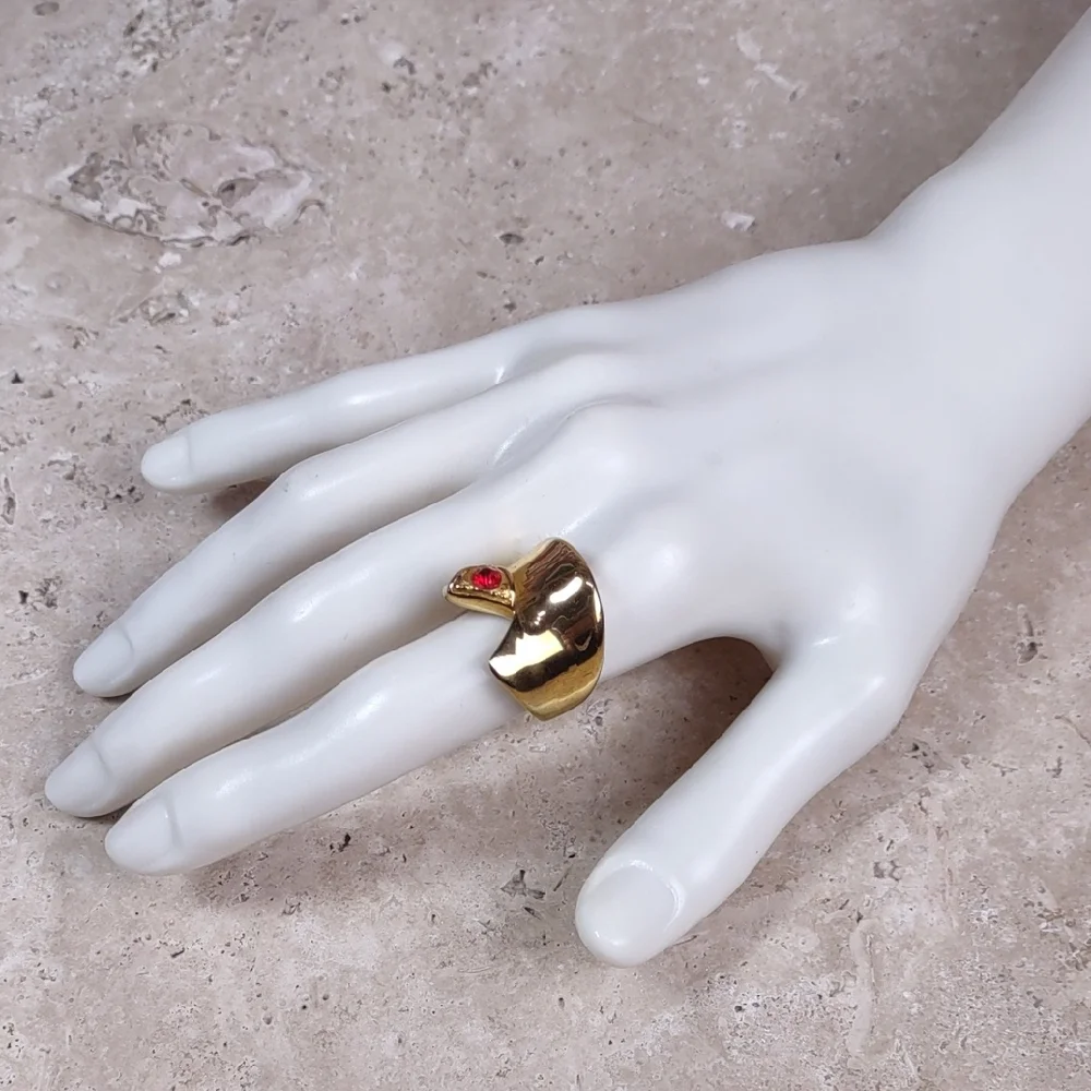 Rustic Cuff Gold Folded Band Ring - Picture 2 of 7